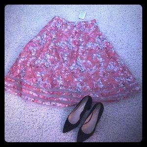 Pink and white shear skirt ONLY